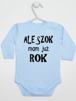 ale szok mam już rok body z długim rękawem kolor błękitny 226
