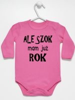 ale szok mam już rok body z długim rękawem kolor ciemny różowy 226