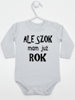 ale szok mam już rok body z długim rękawem kolor szary 226