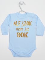 ale szok mam już rok nadruk złoty body z długim rękawem kolor błękitny 227