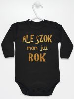 ale szok mam już rok nadruk złoty body z długim rękawem kolor czarny 227