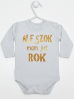 ale szok mam już rok nadruk złoty body z długim rękawem kolor szary 227