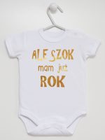 ale szok mam już rok nadruk złoty body z krótkim rękawem kolor biały 227