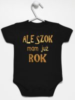 ale szok mam już rok nadruk złoty body z krótkim rękawem kolor czarny 227