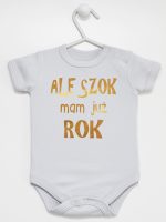 ale szok mam już rok nadruk złoty body z krótkim rękawem kolor szary 227