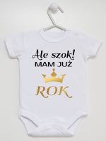 ale szok mam już rok z koroną body z krótkim rękawem kolor biały 228