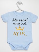 ale szok mam już rok z koroną body z krótkim rękawem kolor błękitny 228