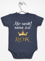 ale szok mam już rok z koroną body z krótkim rękawem kolor granatowy 228