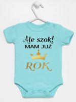 ale szok mam już rok z koroną body z krótkim rękawem kolor miętowy 228