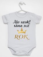 ale szok mam już rok z koroną body z krótkim rękawem kolor szary 228