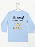 ale szok mam już rok z koroną koszulka z długim rękawem kolor błękitny 228