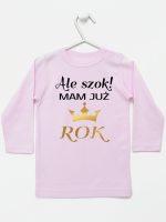 ale szok mam już rok z koroną koszulka z długim rękawem kolor różowy 228