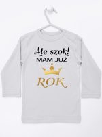 ale szok mam już rok z koroną koszulka z długim rękawem kolor szary 228