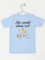 ale szok mam już rok z koroną koszulka z krótkim rękawem kolor błękitny 228