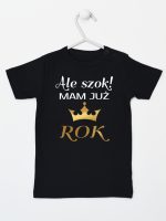 ale szok mam już rok z koroną koszulka z krótkim rękawem kolor czarny 228