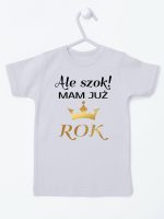 ale szok mam już rok z koroną koszulka z krótkim rękawem kolor szary 228