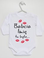 babcia tu była z całusami body z długim rękawem kolor biały 184