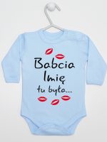 babcia tu była z całusami body z długim rękawem kolor błękitny 184