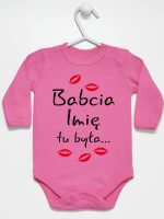 babcia tu była z całusami body z długim rękawem kolor ciemny różowy 184