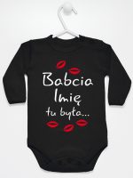 babcia tu była z całusami body z długim rękawem kolor czarny 184