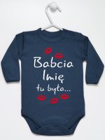 babcia tu była z całusami body z długim rękawem kolor granatowy 184