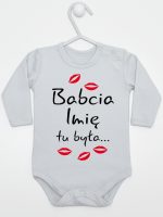 babcia tu była z całusami body z długim rękawem kolor szary 184