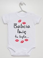 babcia tu była z całusami body z krótkim rękawem kolor biały 184