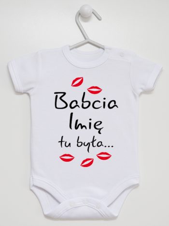 babcia tu była z całusami body z krótkim rękawem kolor biały 184