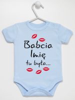 babcia tu była z całusami body z krótkim rękawem kolor błękitny 184