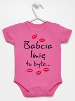 babcia tu była z całusami body z krótkim rękawem kolor ciemny rózowy 184