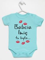babcia tu była z całusami body z krótkim rękawem kolor miętowy 184