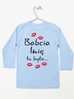 babcia tu była z całusami koszulka z długim rękawem kolor błękitny 184