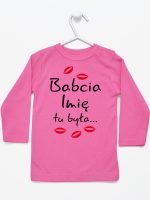 babcia tu była z całusami koszulka z długim rękawem kolor ciemny różowy 184