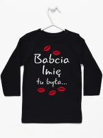 babcia tu była z całusami koszulka z długim rękawem kolor czarny 184