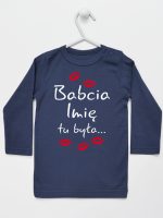 babcia tu była z całusami koszulka z długim rękawem kolor granatowy 184