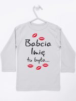babcia tu była z całusami koszulka z długim rękawem kolor szary 184