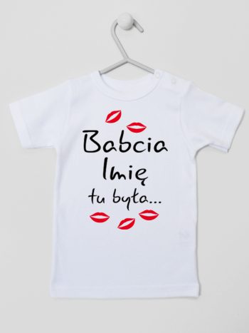 babcia tu była z całusami koszulka z krótkim rękawem kolor biały 184