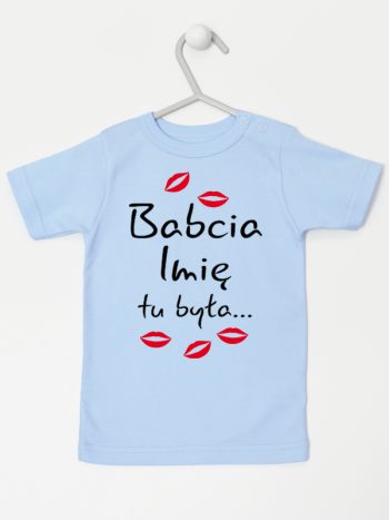 babcia tu była z całusami koszulka z krótkim rękawem kolor błękitny 184