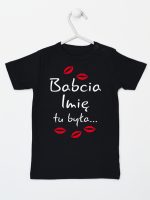 babcia tu była z całusami koszulka z krótkim rękawem kolor czarny 184