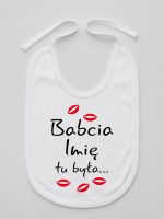 babcia tu była z całusami śliniak niemowlęcy kolor biały 184