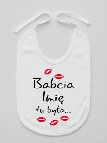 babcia tu była z całusami śliniak niemowlęcy kolor biały 184