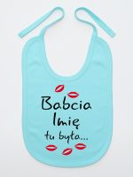 babcia tu była z całusami śliniak niemowlęcy kolor miętowy 184