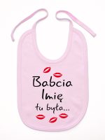 babcia tu była z całusami śliniak niemowlęcy kolor różowy 184