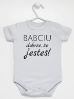 babciu dobrze że jesteś body z krótkim rękawem kolor szary 178 babciu dobrze że jesteś body z krótkim rękawem kolor szary 178