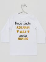 babciu dziadku kocham was bardzo mocno koszulka z długim rękawem kolor biały 197