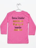 babciu dziadku kocham was bardzo mocno koszulka z długim rękawem kolor ciemny różowy 197