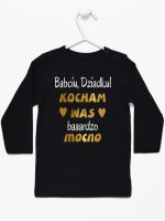 babciu dziadku kocham was bardzo mocno koszulka z długim rękawem kolor czarny 197