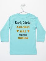 babciu dziadku kocham was bardzo mocno koszulka z długim rękawem kolor miętowy 197