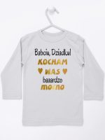 babciu dziadku kocham was bardzo mocno koszulka z długim rękawem kolor szary 197