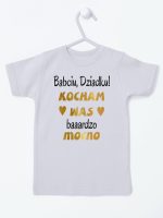 babciu dziadku kocham was bardzo mocno koszulka z krótkim rękawem kolor szary 197